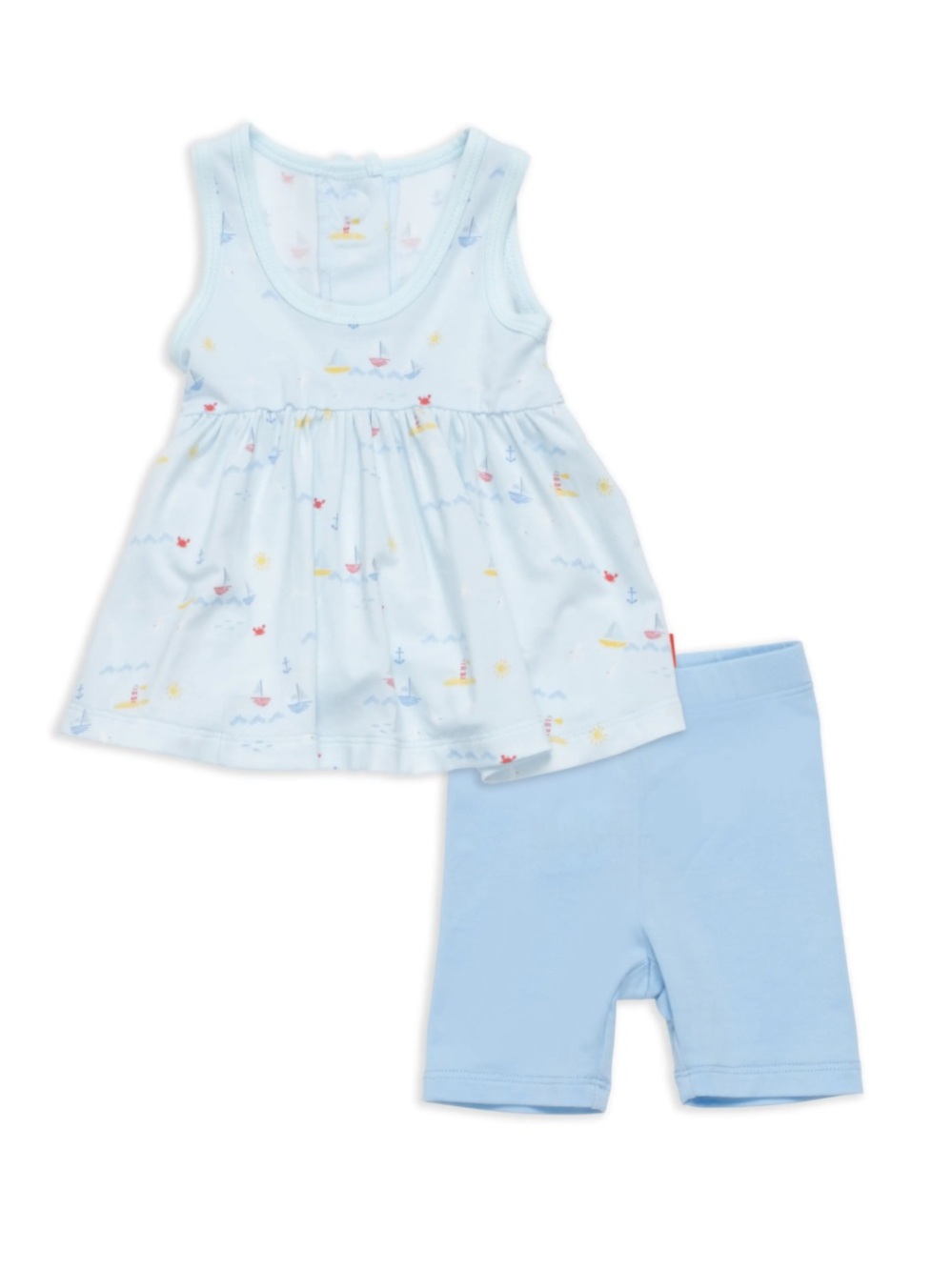 NWOT Magnetic Me Light Blue Sailboat Tank & Bike Shorts Set